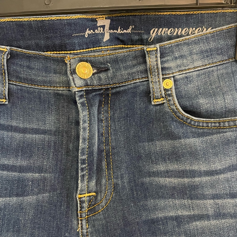 7 For All Mankind Dark Blue Skinny Jeans - Picture 3 of 6